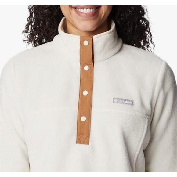 NWT Columbia Women's  1/2 Snap Pullover Chalk Camel Brown Size XS - Picture 3 of 3